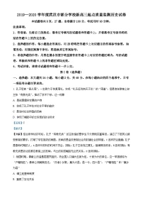 湖北省武汉市部分学校2020届新高三上学期起点质量检测历史试题（Word版附解析）