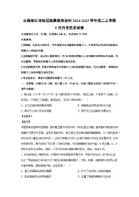 [历史]云南省红河哈尼族彝族自治州2024-2025学年高二上学期9月月考试卷(解析版)