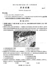 重庆市高（南开中学）2025届高三上学期高考第二次质量检测历史试题