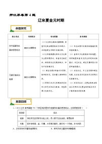 （江苏版）新高考历史三轮冲刺押题卷第4题 辽宋夏金元时期（2份，原卷版+解析版）