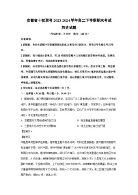 安徽省十校联考2023-2024学年高二下学期期末考试历史试卷(解析版)