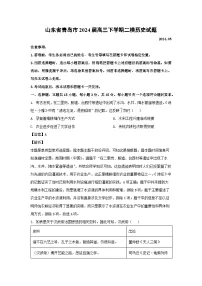 山东省青岛市2024届高三下学期二模历史试卷(解析版)