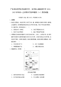 广东省东莞市东华高级中学、东华松山湖高级中学2024-2025学年高一上学期学习效率检测(一)历史试卷(解析版)