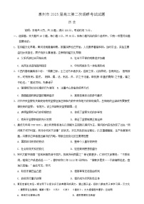 广东省惠州市2024-2025学年高三上学期第二次调研考试历史试卷（解析版）