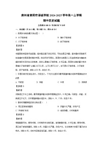 贵州省贵阳市泽诚学校2024-2025学年高一上学期期中历史试卷（解析版）