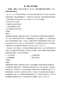 吉林省梅河口市第五中学2024-2025学年高三上学期期中考试历史试题（解析版）
