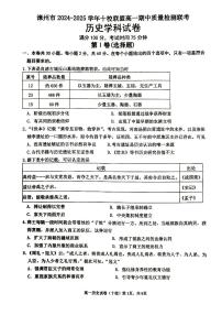 2025漳州十校联盟高一上学期11月期中考试历史PDF版含解析