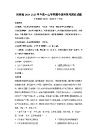 河南省2024-2025学年高一上学期期中选科联考历史试卷(解析版)