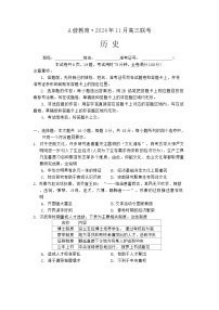 湖南省湖湘教育三新探索协作体（A佳教育）2024-2025学年高三上学期11月期中联考历史试卷（Word版附解析）