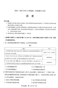 河南省濮阳市2024-2025学年高二上学期期中考试历史试卷