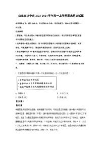 2023-2024学年山东省济宁市高一(上)期末历史试卷（解析版）