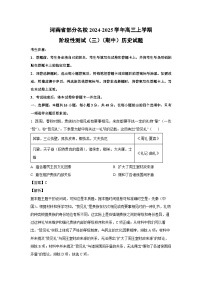 2024-2025学年河南省部分名校高三(上)阶段性测试（三）（期中）历史试卷（解析版）