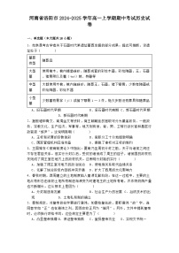 河南省洛阳市2024-2025学年高一上学期期中考试历史试卷