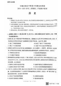 安徽省卓越县中联盟、皖豫名校联盟2024-2025学年高二上学期期中考试历史试卷（PDF版附解析）