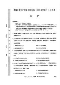 安徽省蚌埠市固镇县毛钽厂实验中学2024-2025学年高三上学期11月月考历史试题