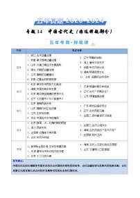 五年高考真题（2020-2024）分类汇编 历史 专题14 中国古代史（非选择题） 含解析