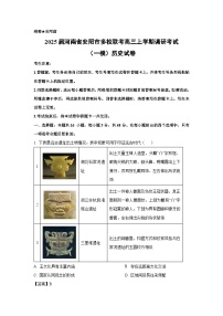 2025届河南省安阳市多校联考高三(上)调研考试(高考一模)历史试卷(解析版)