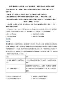 四川省泸州市泸县普通高中共同体2024-2025学年高二上学期11月期中考试历史试题（Word版附解析）