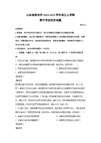 2024~2025学年山东省泰安市高三上学期期中考试历史试卷(解析版)
