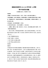 2024-2025学年湖南省多校联考高一(上)期中考试历史试卷(解析版)