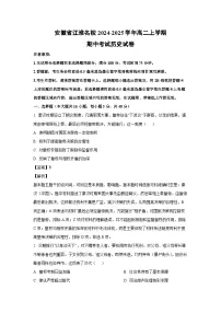 2024-2025学年安徽省江淮名校高二(上)期中考试历史试卷(解析版)