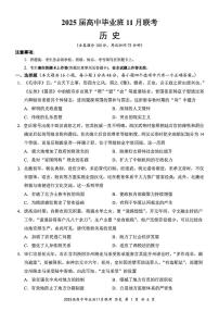 广西壮族自治区新课程教研联盟2025届高三上学期11月联考-历史试卷+答案