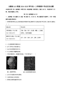 安徽省A10联盟2024-2025学年高一上学期期中考试历史试题