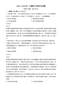 河南省周口市鹿邑县2024-2025学年高二上学期期中考试历史试题（解析版）-A4