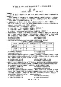 2025广西名校高三上学期12月模拟考试历史PDF版含解析