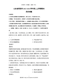 山东省菏泽市2023-2024学年高二上学期期末历史试卷（解析版）