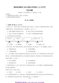 2024～2025学年湖南省娄底市涟源市学校高三(上)12月月考历史试卷(含答案)