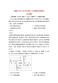安徽省2023_2024学年高一历史上学期期中试题含解析