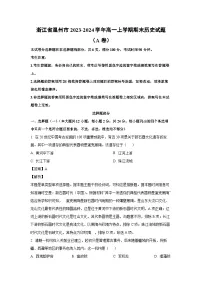 浙江省温州市2023-2024学年高一（上）期末（A卷）历史试卷（解析版）