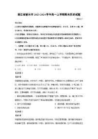 浙江省丽水市2023-2024学年高一（上）期末历史试卷（解析版）