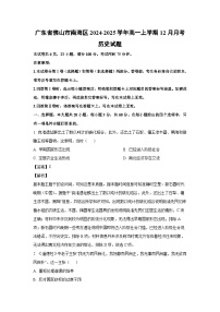 广东省佛山市南海区2024-2025学年高一（上）12月月考历史试卷（解析版）