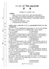 2025广西壮族自治区高三上学期期末考试历史PDF版含解析