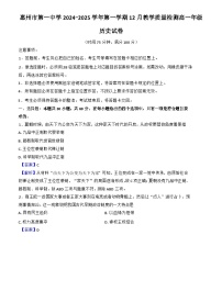 广东省惠州市第一中学2024-2025学年高一上学期12月月考历史试题（解析版）