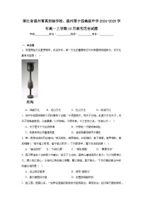 浙江省温州育英实验学校、温州第十四高级中学2024-2025学年高一上学期10月联考历史试题