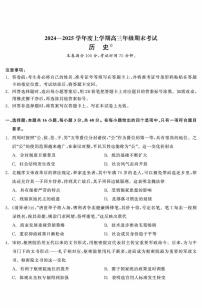 辽宁省点石联考2025届高三上学期期末考试历史试卷（PDF版附解析）