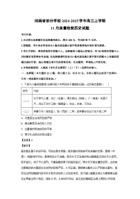 2024~2025学年河南省部分学校高三上学期11月质量检测 历史试卷（解析版）