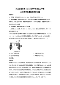 2024~2025学年河北省沧州市高三上学期12月教学质量监测历史试卷（解析版）