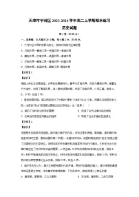 2023~2024学年天津市宁河区高二上学期期末练习历史试卷（解析版）