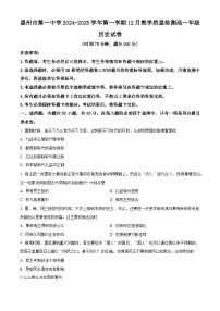 广东省惠州市第一中学2024-2025学年高一上学期12月月考历史试题