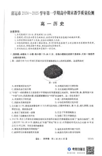 广东省清远市2024-2025学年高一上学期期末考试历史试题