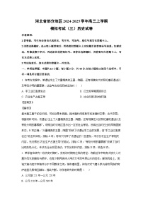 2024-2025学年河北省部分地区高三上学期模拟考试（三）历史试卷（解析版）