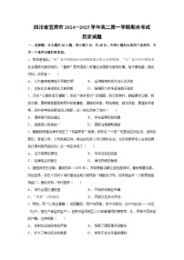 四川省宜宾市2024—2025学年高二第一学期期末考试历史试卷