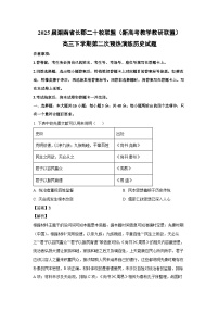 2025届湖南省长郡二十校联盟（新高考教学教研联盟）高三下学期第二次预热演练历史试题 （解析版）