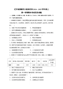 辽宁省抚顺市六校协作体2024—2025学年高二第一学期期末考试历史试题