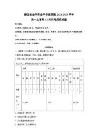 浙江省金华市金华卓越联盟2024-2025学年高一上学期12月月考历史试题（解析版）