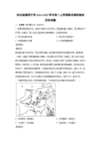 四川省绵阳中学2024-2025学年高一上学期期末模拟测试历史试题（解析版）